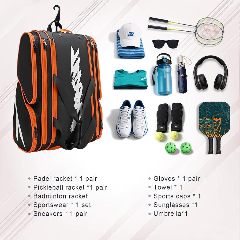TILDOSAC Bolsa de pickleball \u2013 Bolsa grande de paleta para 4 p...