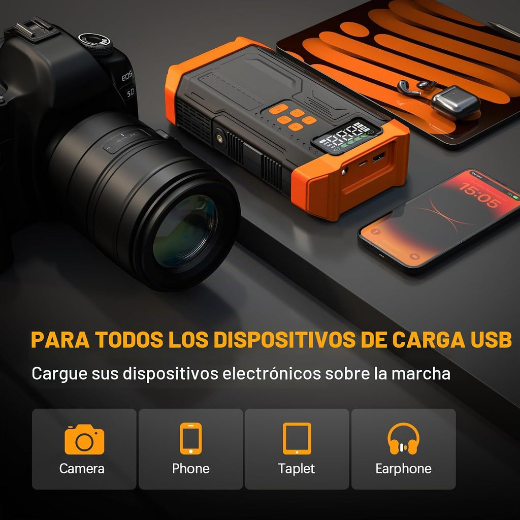 Arrancador de salto de 5000 A con compresor de aire, arrancador de...