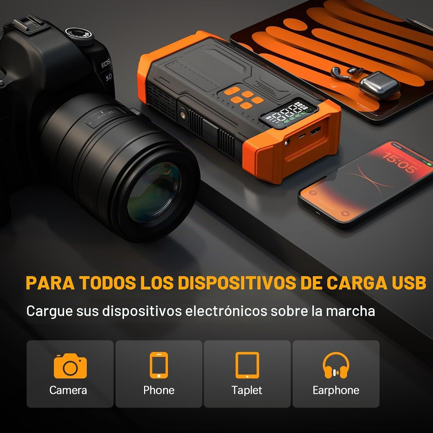 Arrancador de salto de 5000 A con compresor de aire, arrancador de...