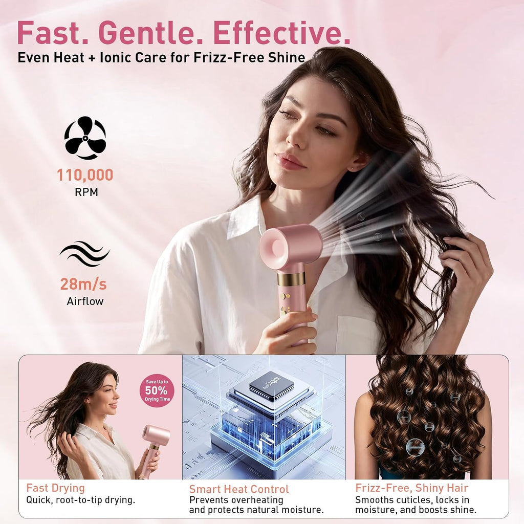 Mythsight Dual Voltage StyleVibe 8-en-1 Secadora de pelo y cepillo...