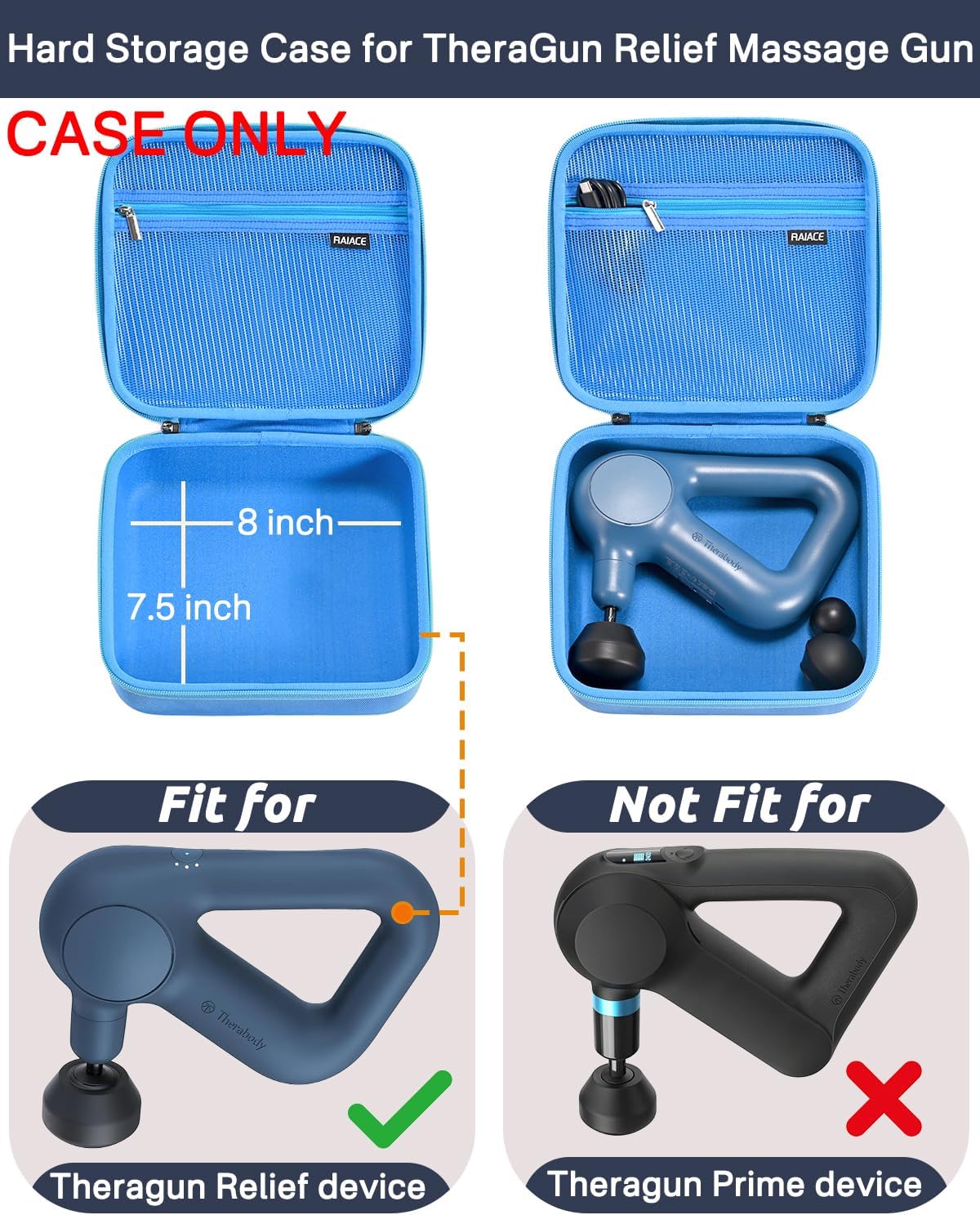 RAIACE Funda para pistola de masaje, funda rígida de almacenamiento...