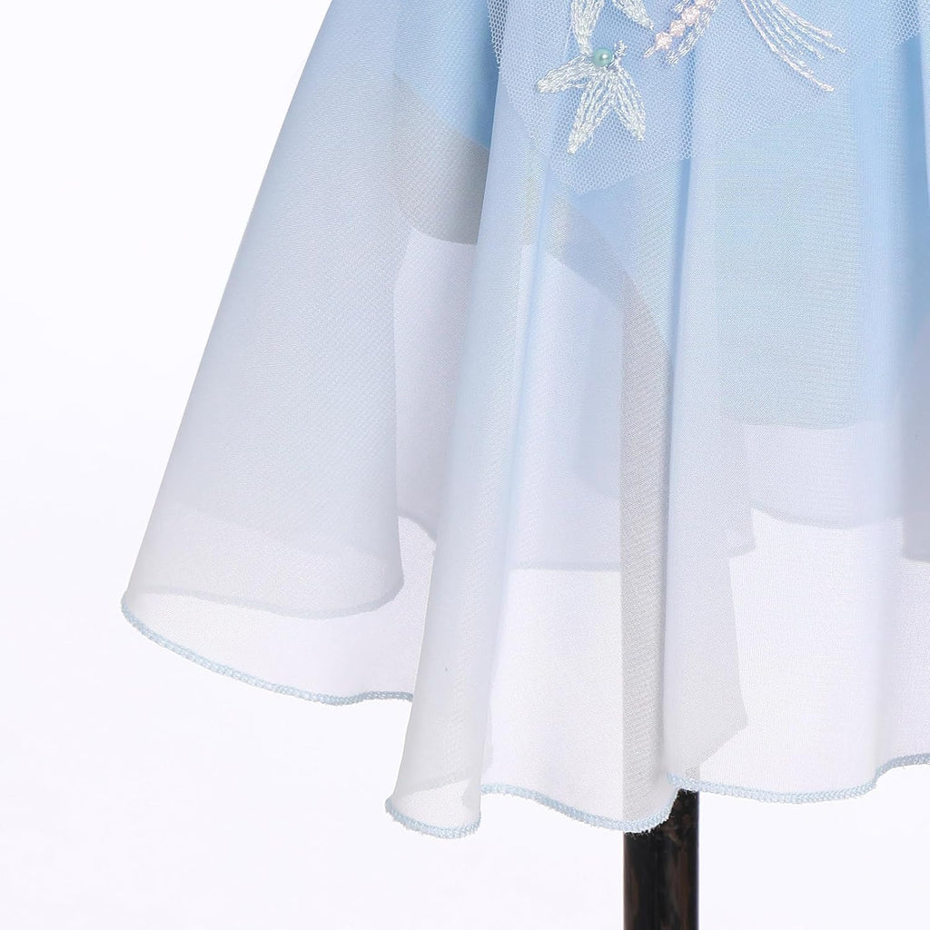 Vestido de patinaje artístico sobre hielo para niñas, lentejuelas b...