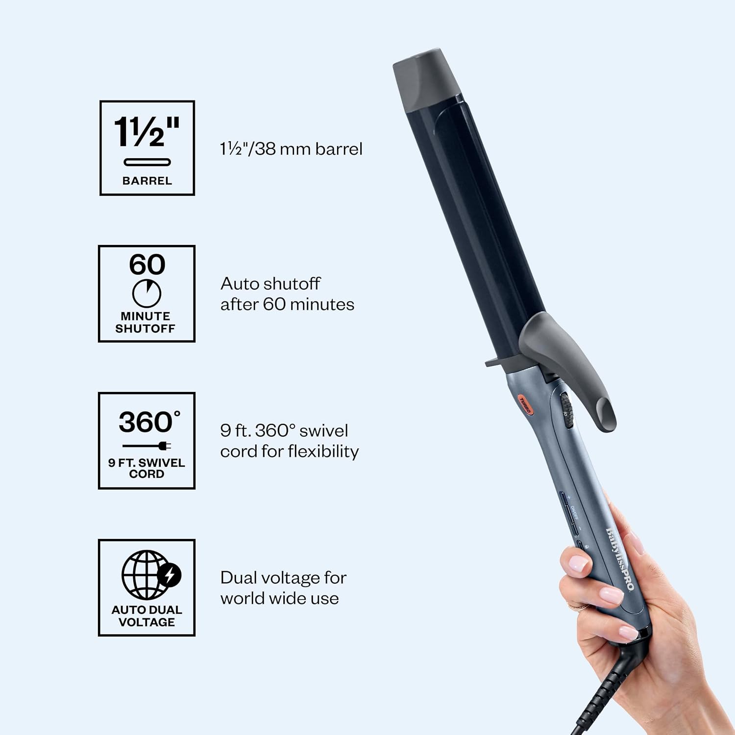 BaBylissPRO Nano Titanium PrecisionGrip Rizador