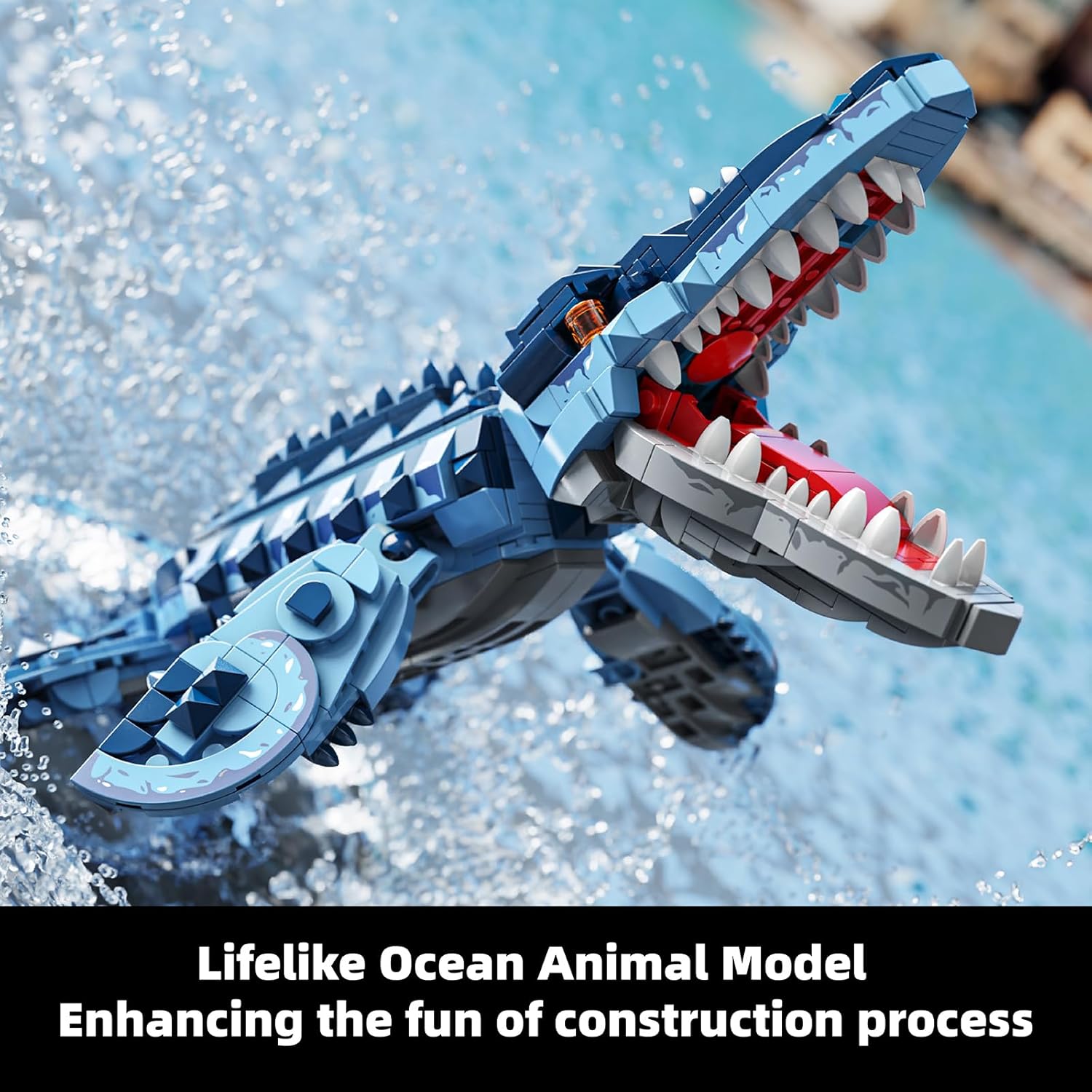 EITOLNR Juego de bloques de construcción de Mosasaurus, 805 piezas,...