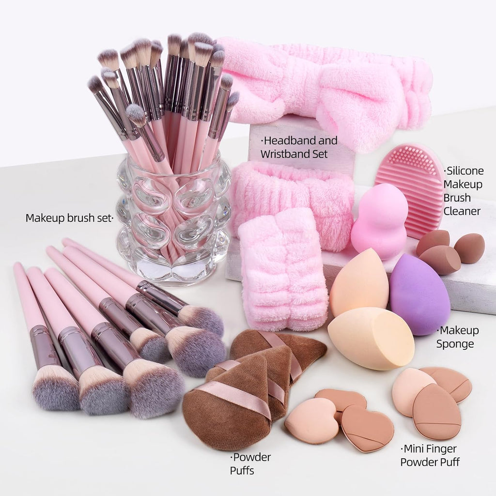 MAANGE Juego de brochas de maquillaje, 51 piezas, juego de herramie...