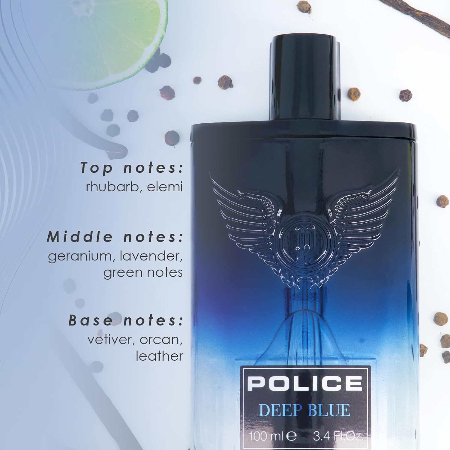 Police Deep Blue - Fragancia para hombre, aroma refrescante con not...