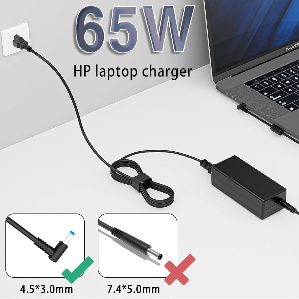 WZXHU Cargador para portátil de 65 W compatible con HP Elitebook 84...