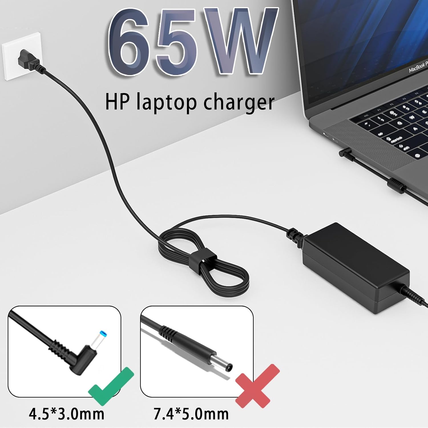 WZXHU Cargador para portátil de 65 W compatible con HP Elitebook 84...