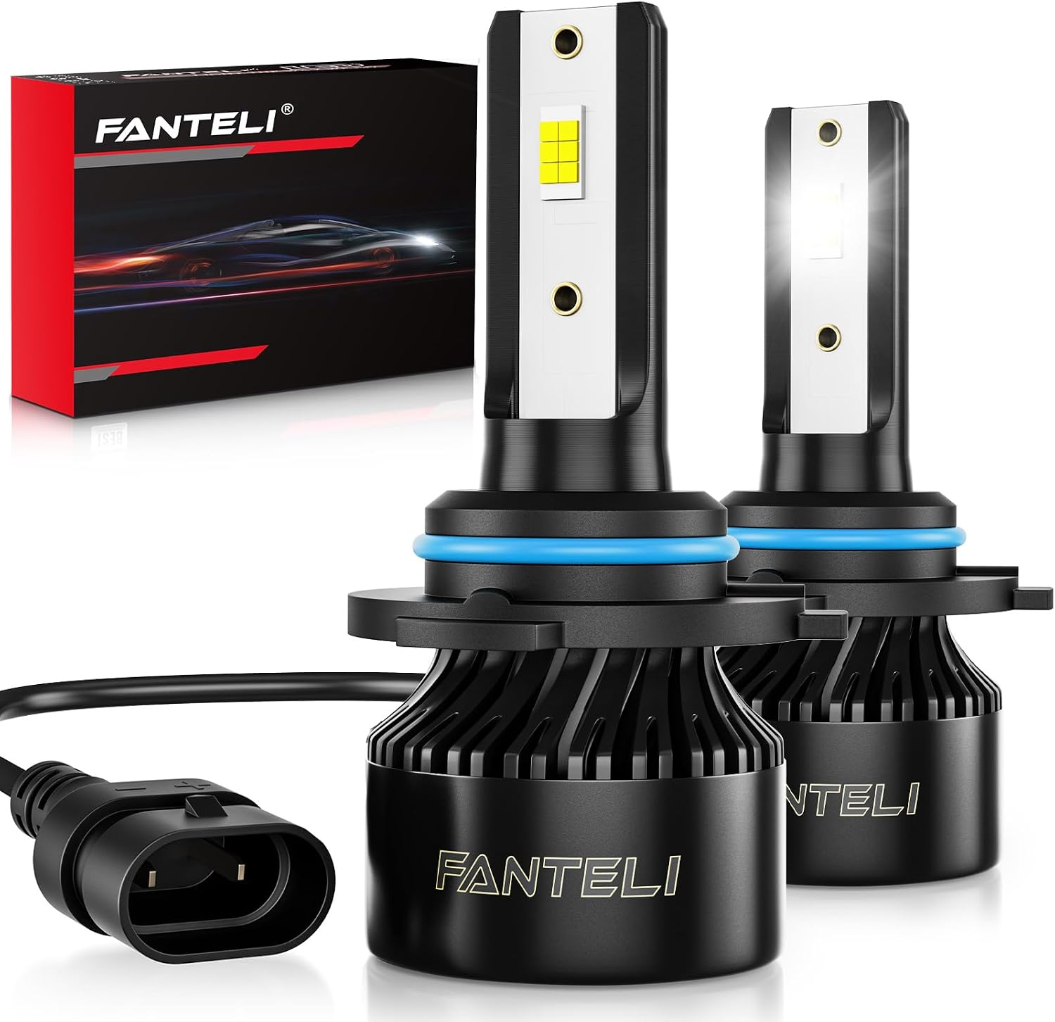 FANTELI Bombillas de haz bajo 6500K blanco frío 40000LM 900% brillo...