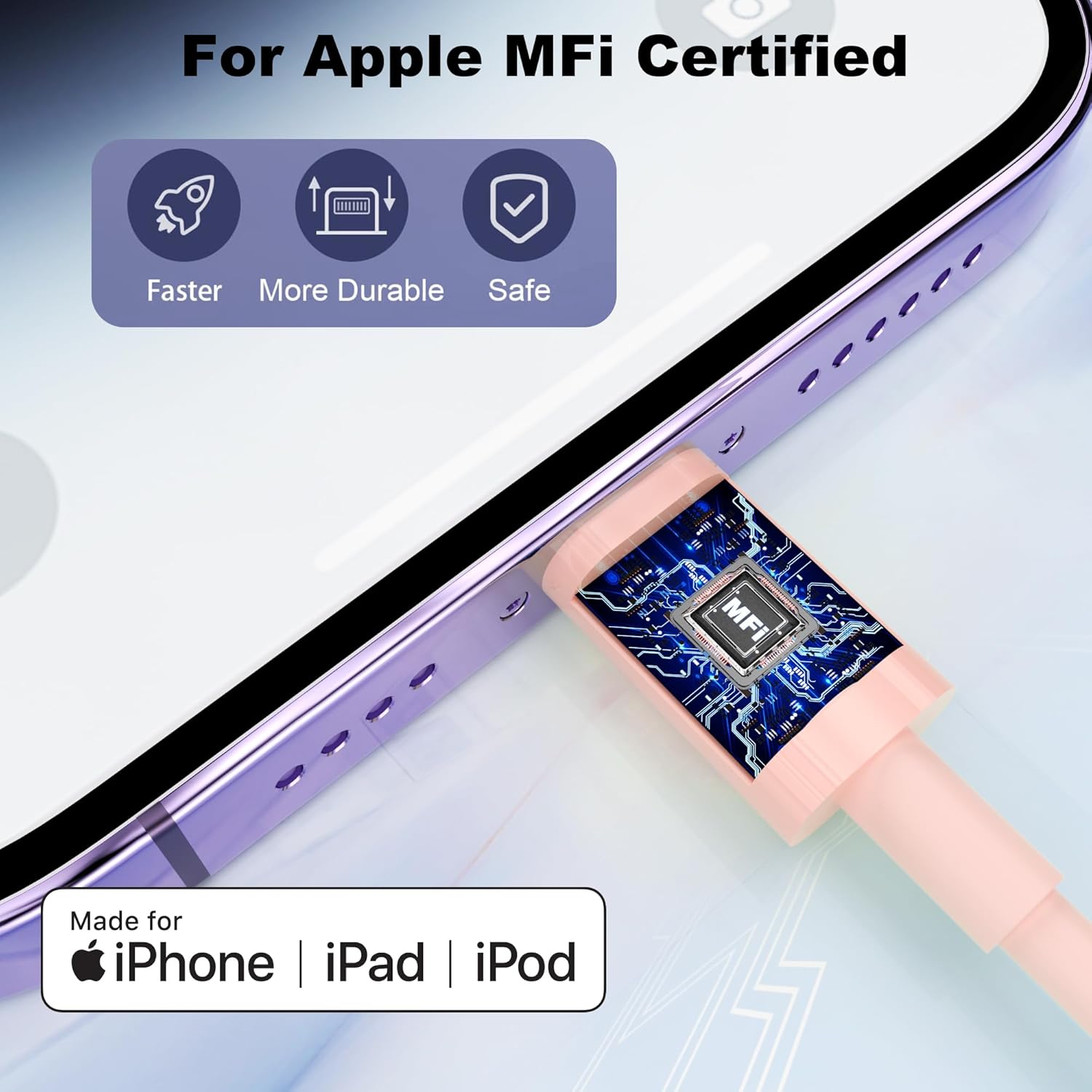 GREPHONE Cargador para iPhone de carga rápida, cargador de pared US...