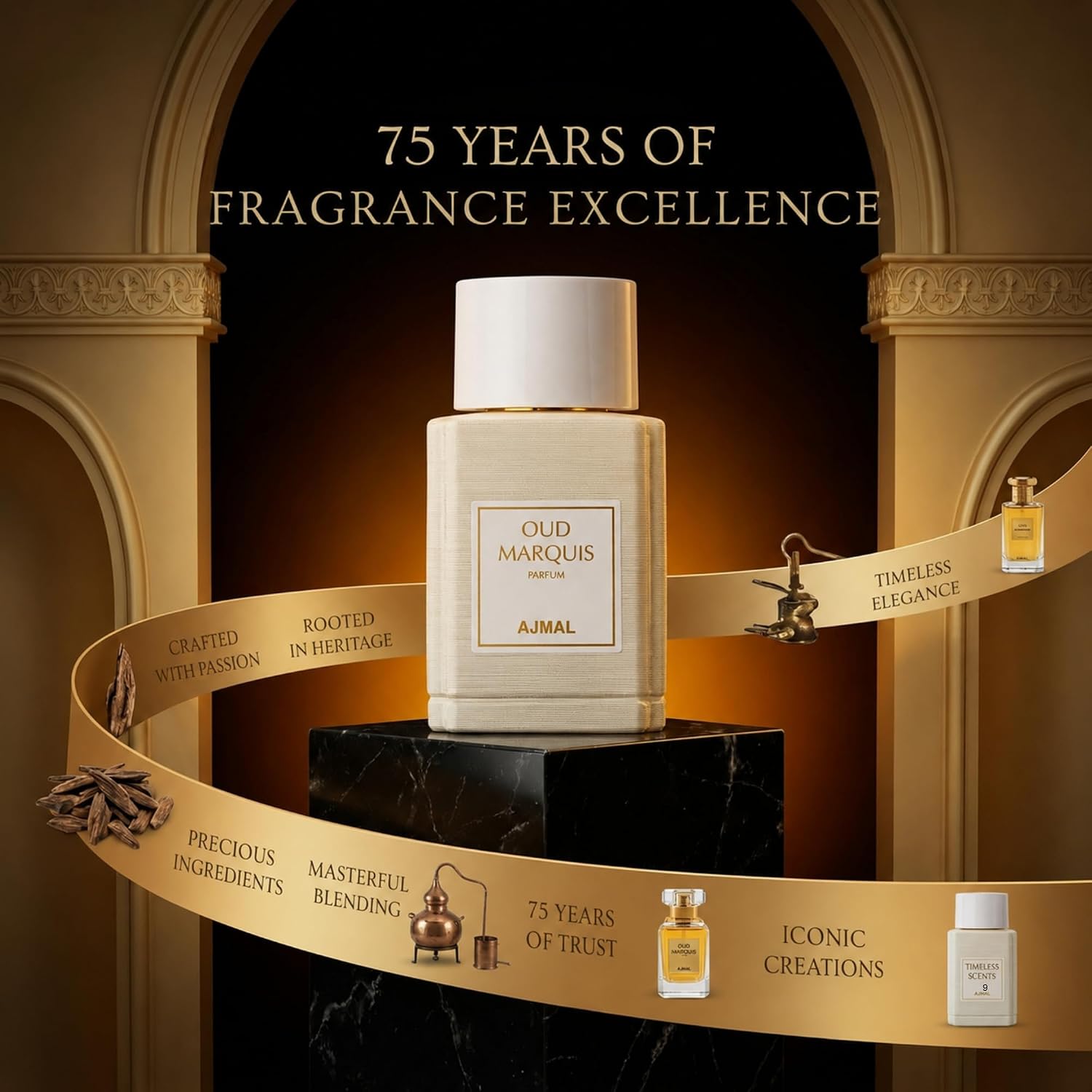 Ajmal Oud Marquis Fougère Oud Eau de Parfum Unisex, 3.4 fl oz | Fou...