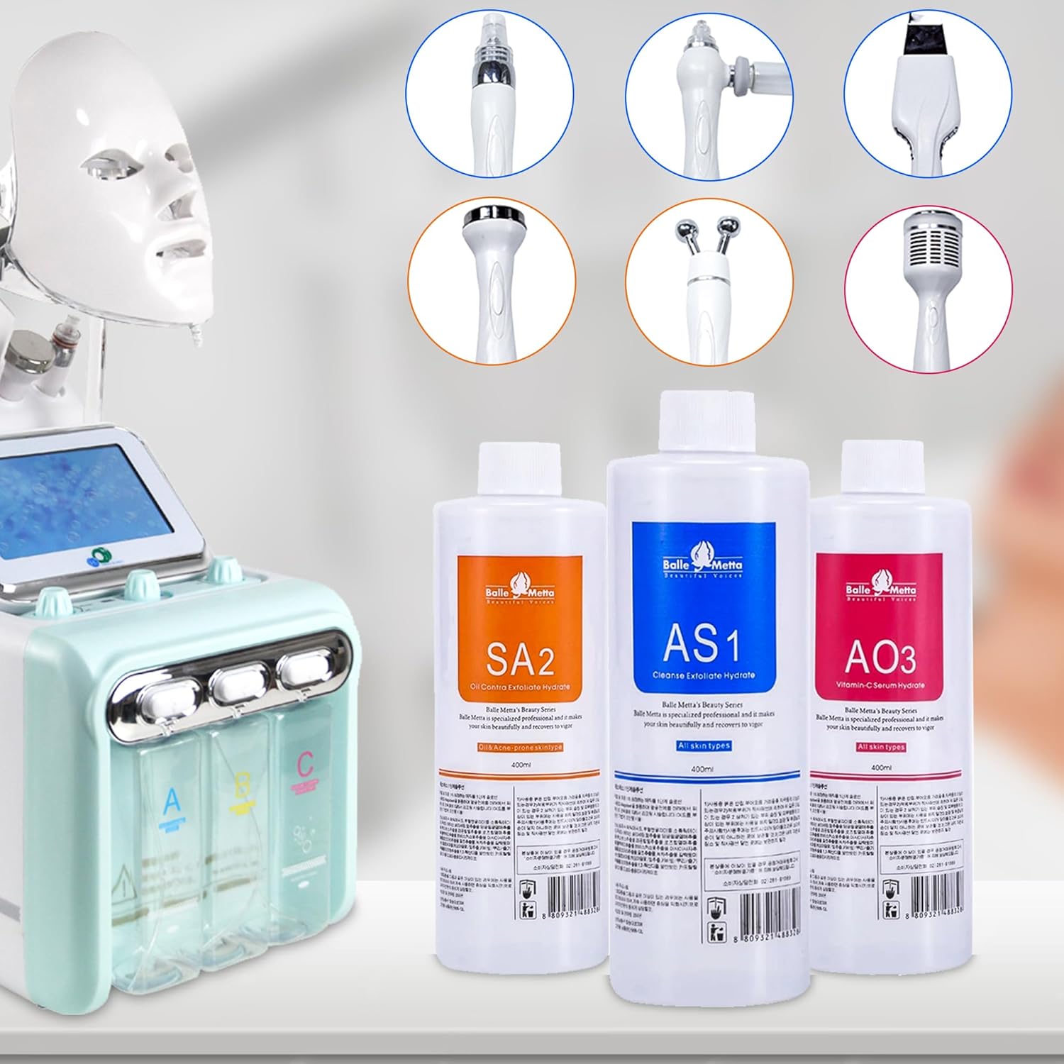 YMEYFAN AS1 - Solución de hidratación para máquina facial Hidrógeno...