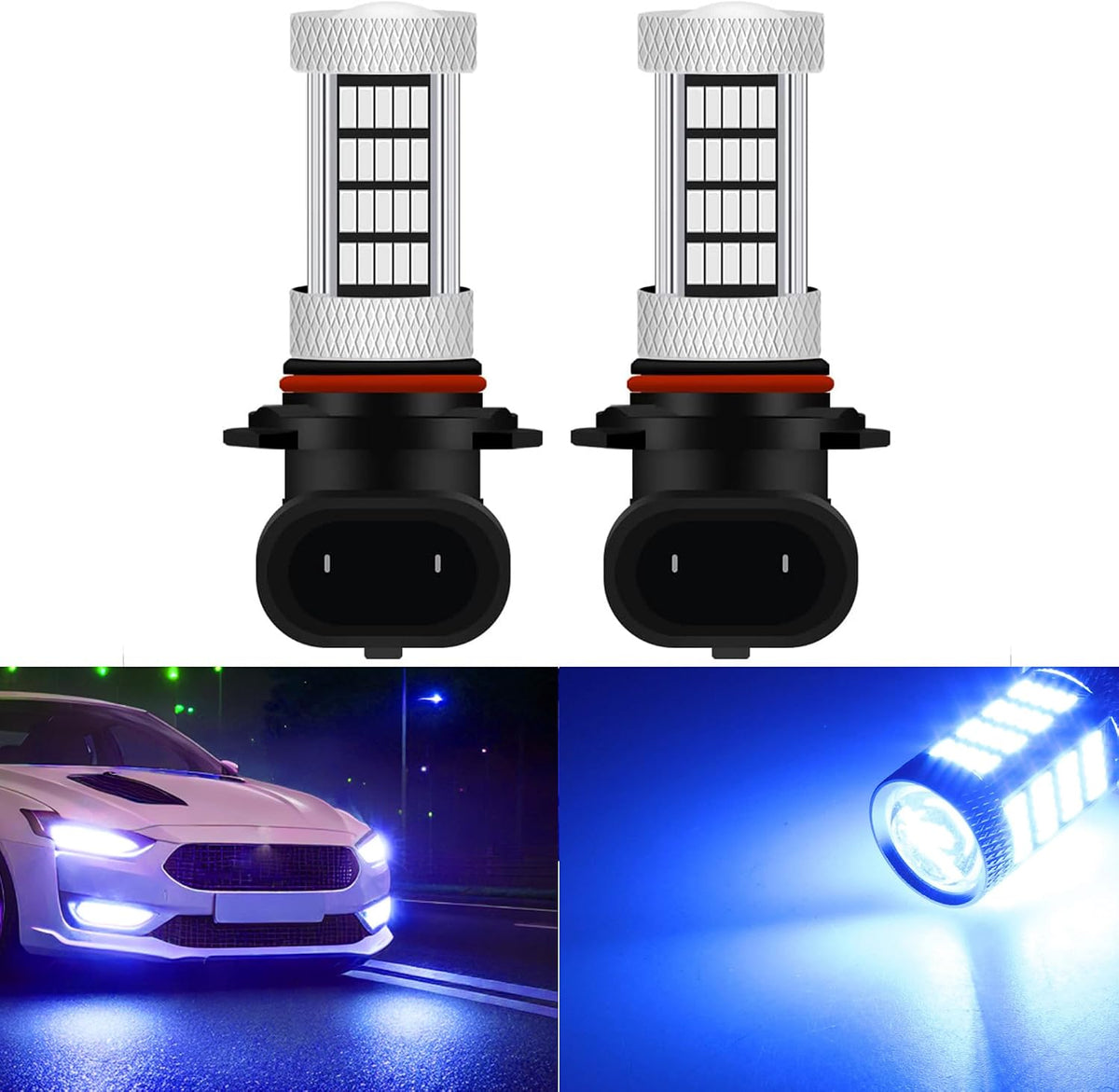 GLOFE Bombillas LED de alta potencia de 92 SMD 10000 K azul profund...