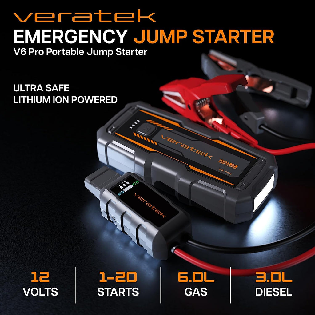 Veratek V6 Pro 1000A Arrancador de Batería de Coche Portátil (6.0L...