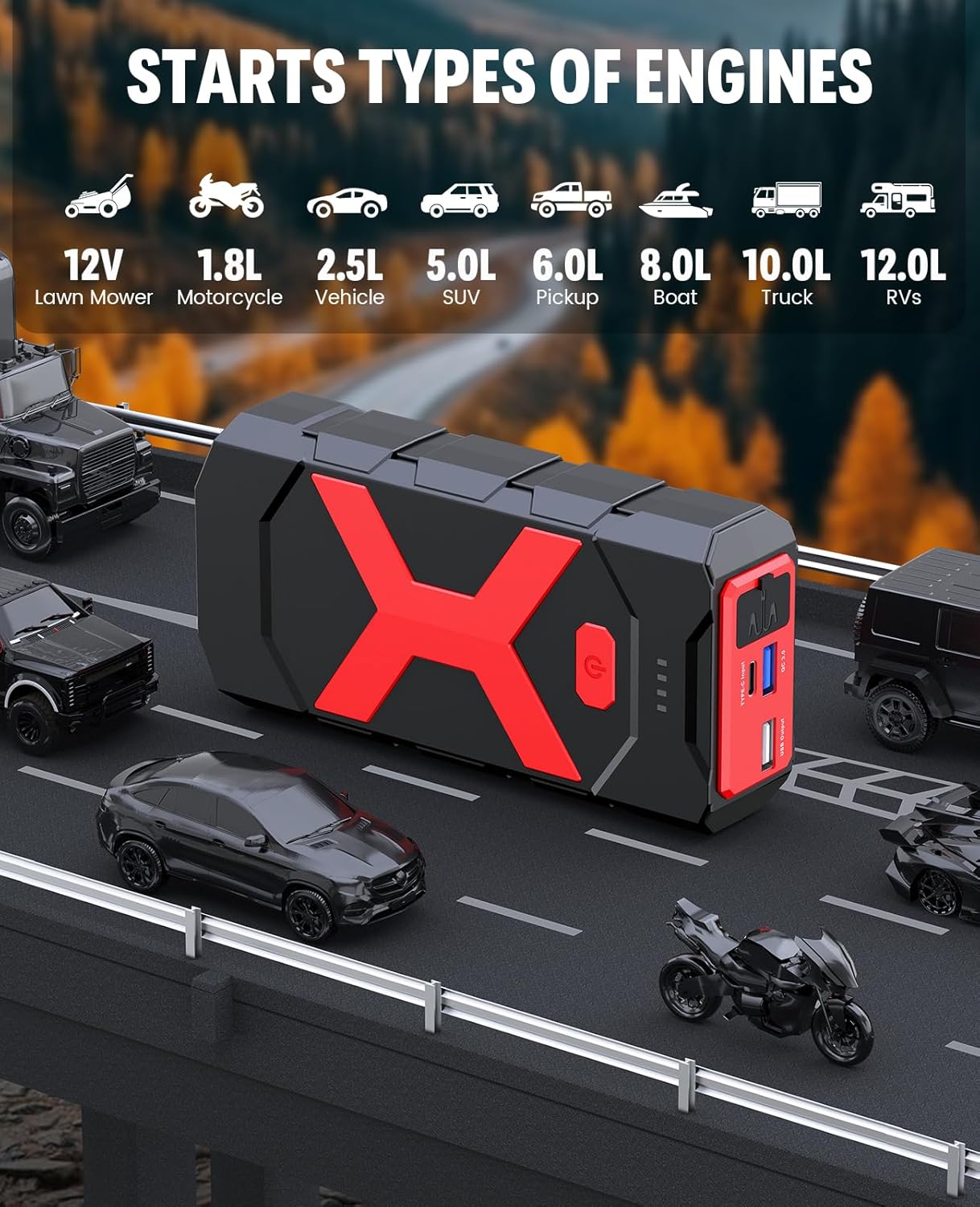 BOOKOO Arrancador A9 de 4000 A para automóvil, barco, cortacésped,...