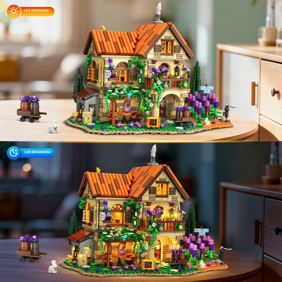 INSOON Lavender Manor House - Juego de construcción de casa con luc...