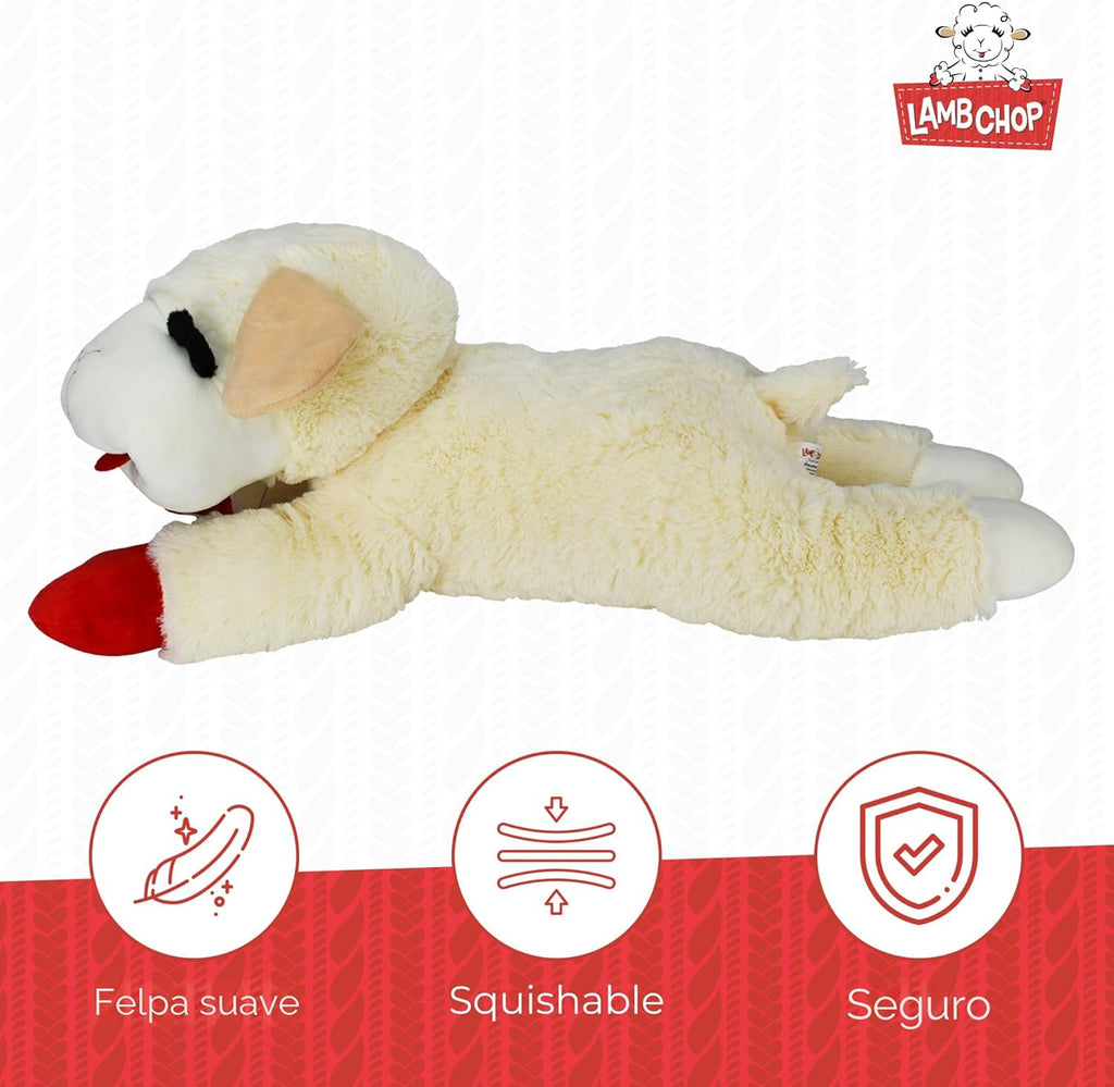 Multipet Licenciado oficialmente Lamb Chop Jumbo White Pelush Dog T...