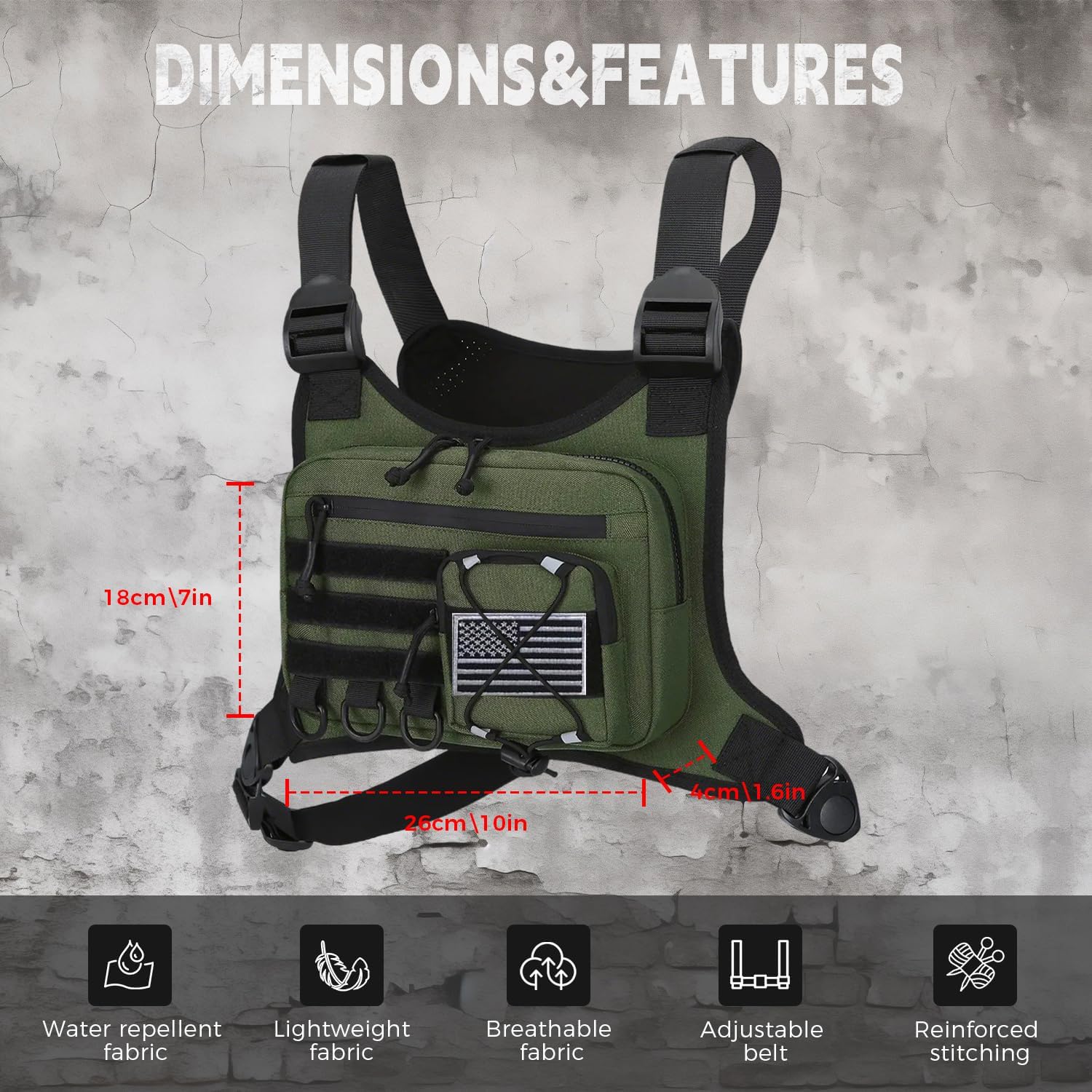koculemi Bolsa de Pecho para Deportes al Aire Libre para Hombres, F...