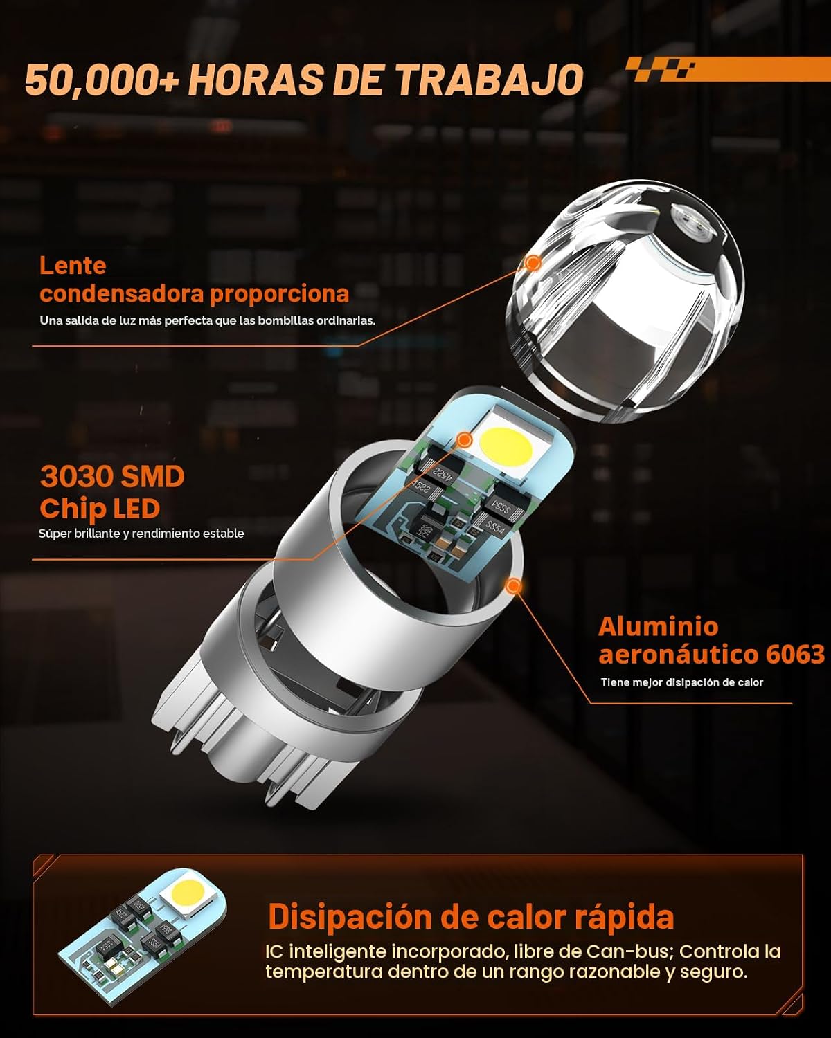 SEALIGHT 194 - Bombilla LED de 6000 K, color blanco, para placa de...
