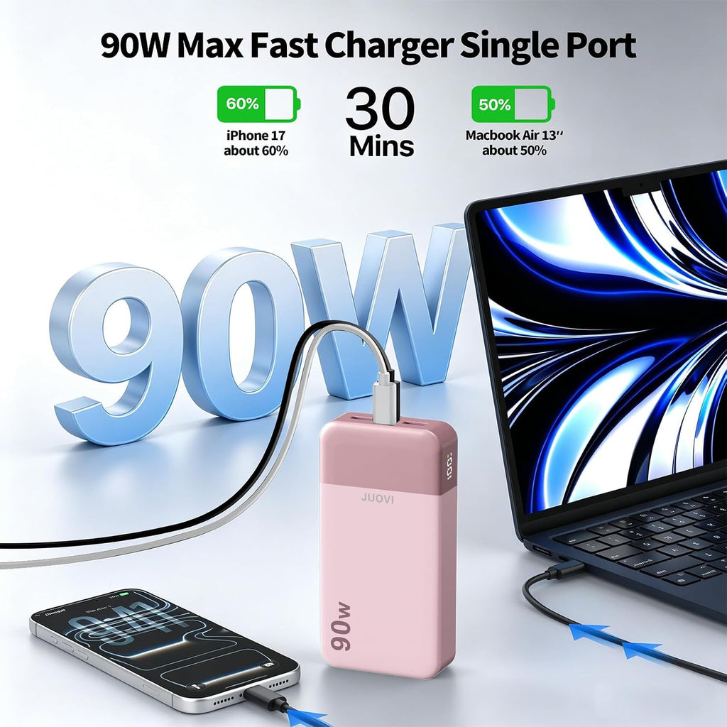 JUOVI Banco de energía para computadora portátil, 20000 mAh, 90 W,...