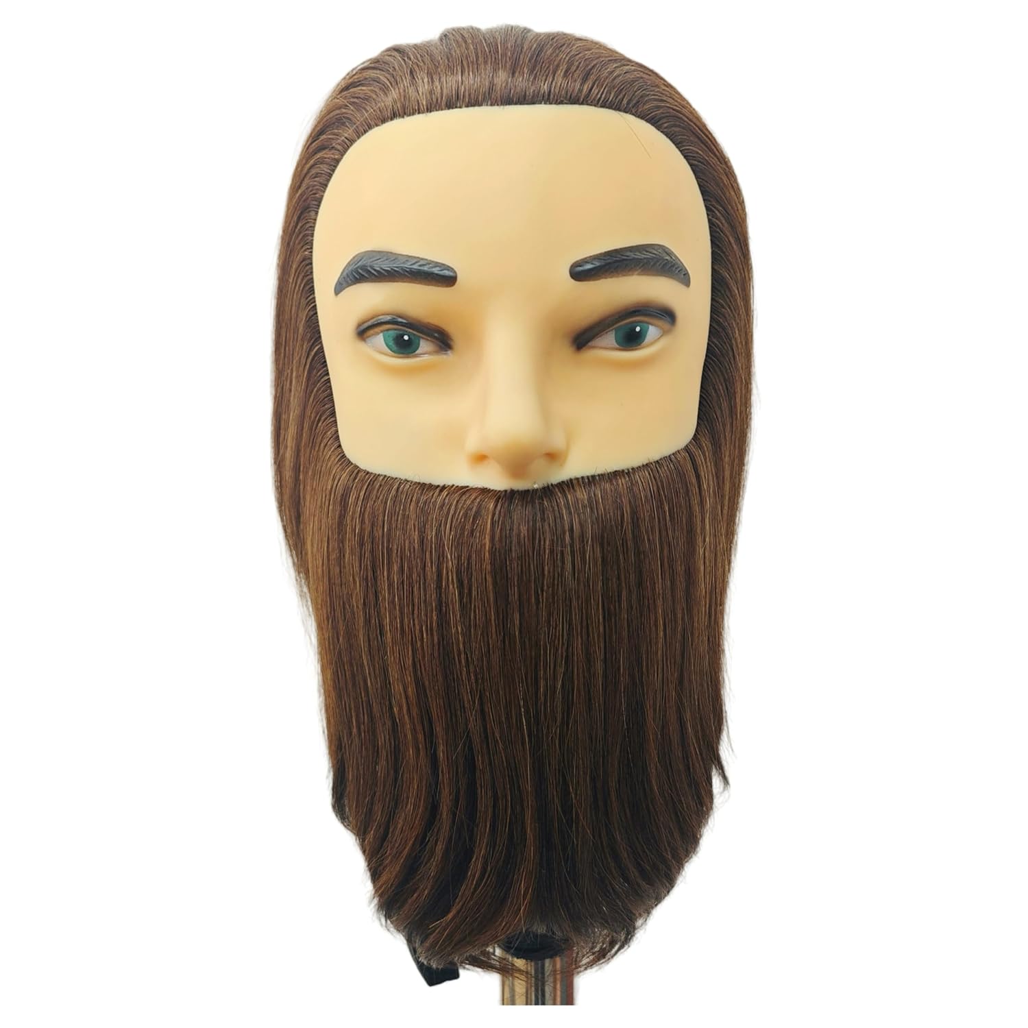 Cabeza de maniquí para hombre con cabello humano y barba, cabeza de...