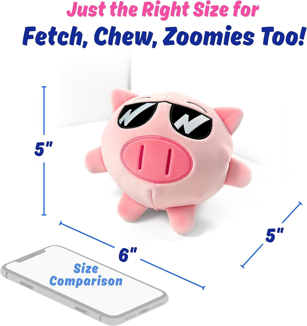 PeppyPawz - Piggy - Juguete masticable 3 en 1 para perros con bola...
