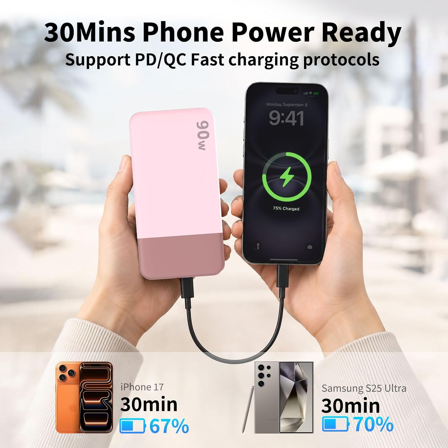 NOBIS Banco de energía de 90 W, 20,000 mAh, cargador portátil para...