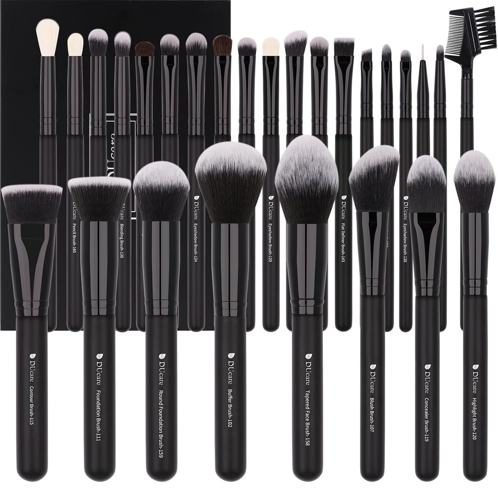 DUcare Juego de brochas de maquillaje profesional, 27 piezas, juego...