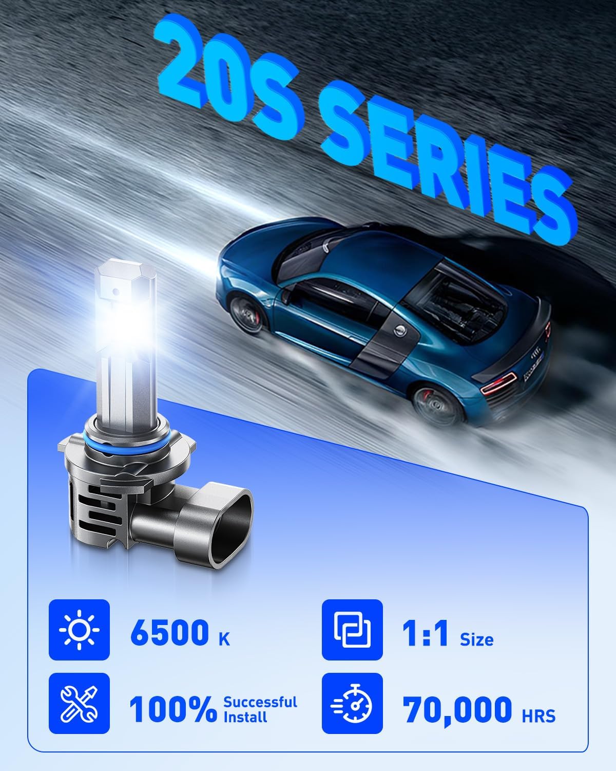 AUTOONE Último combo de bombillas LED 9005 9006 para faros delanter...