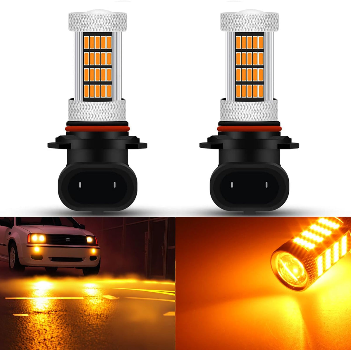 GLOFE Focos LED de alta potencia de 92 SMD 3000K amarillo ámbar 900...