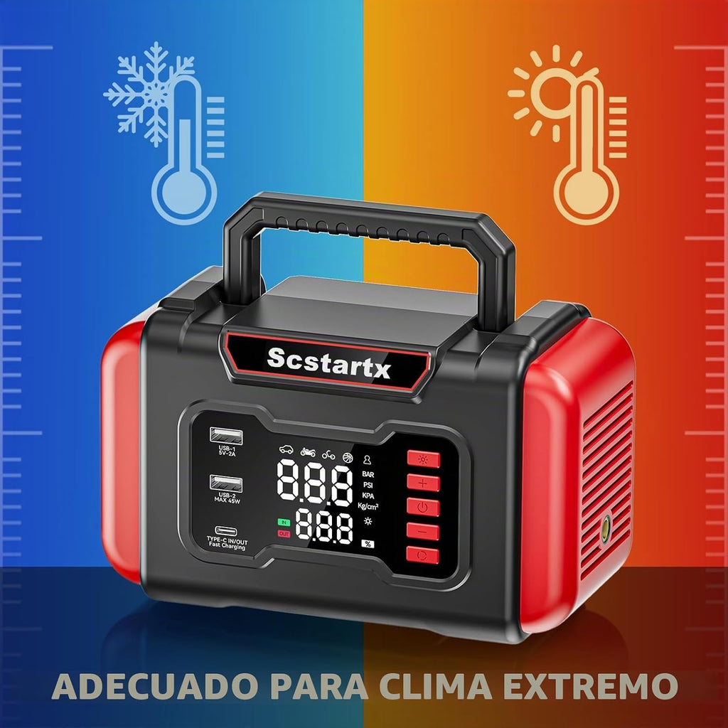 Arrancador Portátil para Automóvil con Compresor de Aire, 4000A Pic...