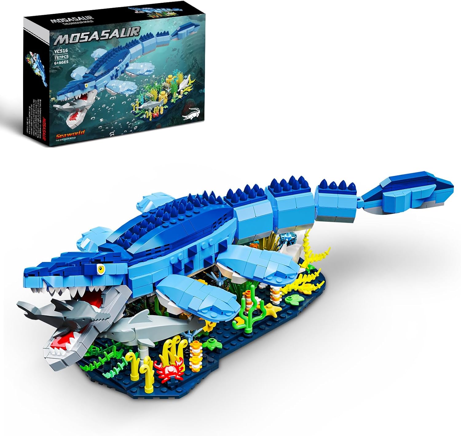 Dinosaur World Mosasaurus - Juego de construcción compatible con ju...