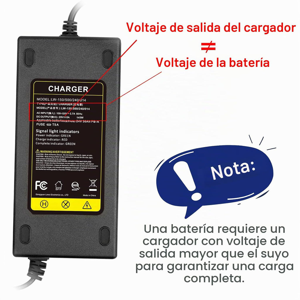 Cargador de batería con conector XLR macho de 3 pines de 24V 5A par...