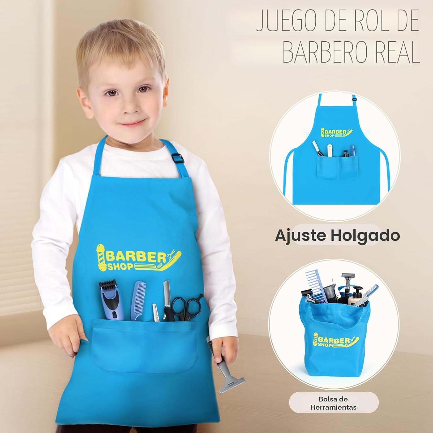 Juego de simulación de peluquería, juguetes de peluquería para niño...