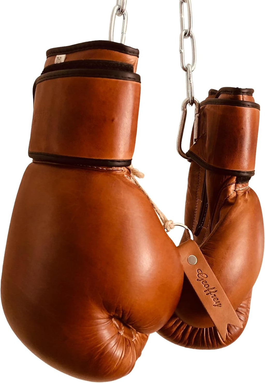 Geoffrey Guantes de boxeo versión PRO de 16 onzas, cuero bronceado,...