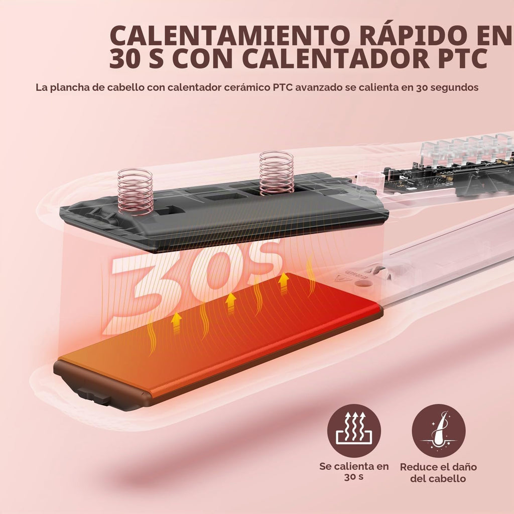 MiroPure Plancha plana de 1.5 pulgadas, plancha de pelo con calenta...
