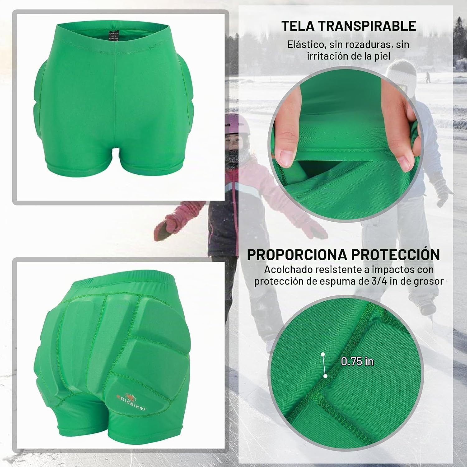 Kids Hip Butt Protection Pads Shorts, Youth Child 3D Tailbone Prote...