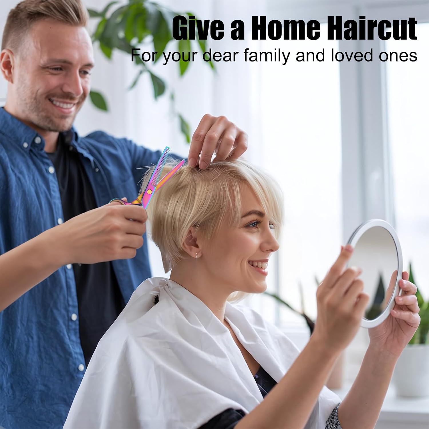 Juego de tijeras de corte de pelo, kit profesional de tijeras de co...
