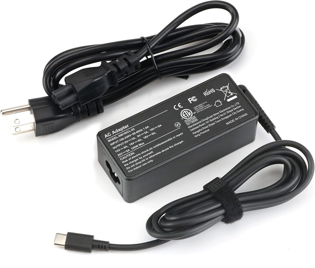 Cargador USB C para laptop, cargador USB C de 100 W, repuesto de ca...