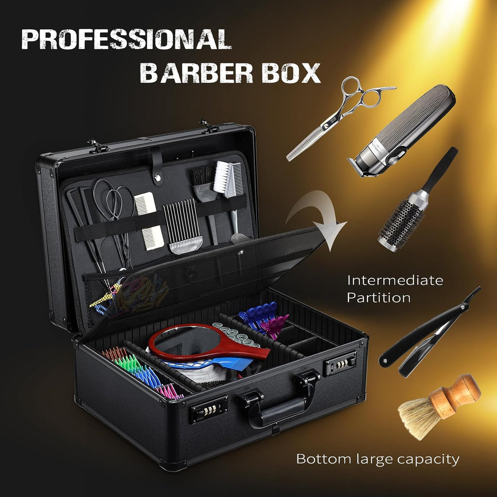 Yueieoun Estuche de accesorios de peluquero, maletín de barberos pr...