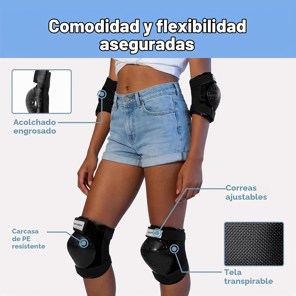 RollingBunny Juego de equipo de protección de patinaje para adultos...