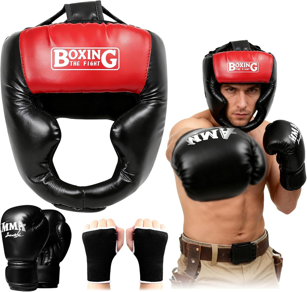 YORWHIN Protector de cabeza de combate con guantes - Casco de segur...
