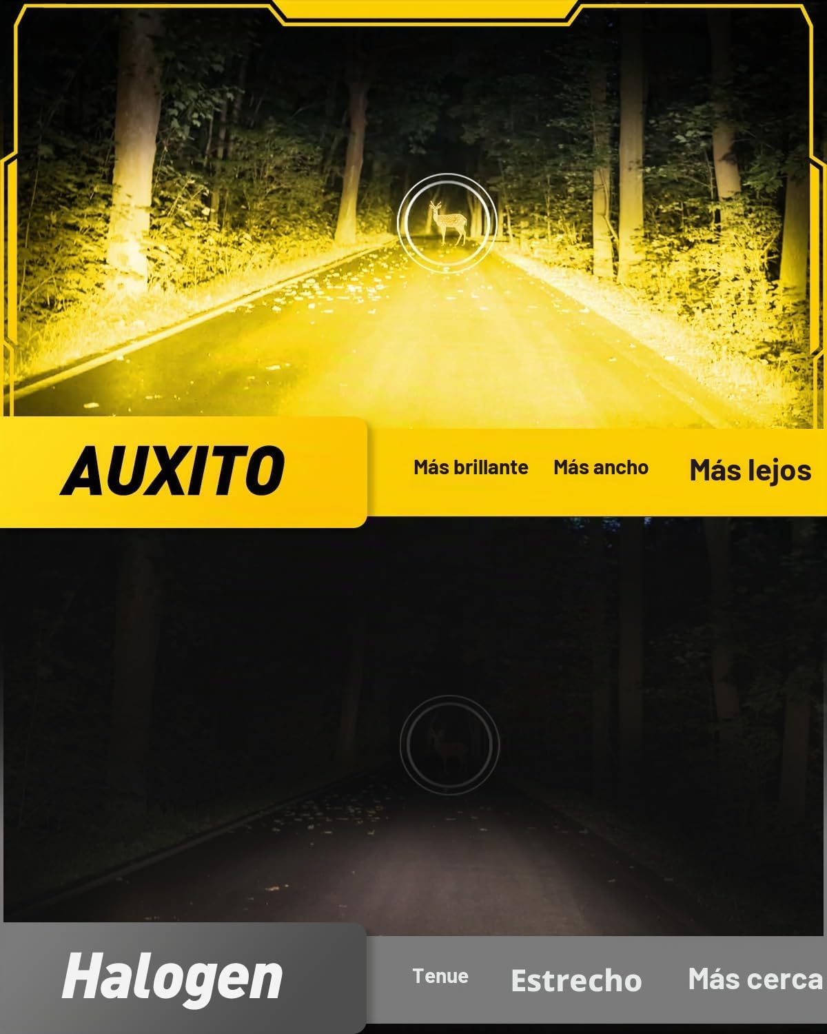 AUXITO Bombillas LED antiniebla H11\/H8 mejoradas, 3000K amarillo á...