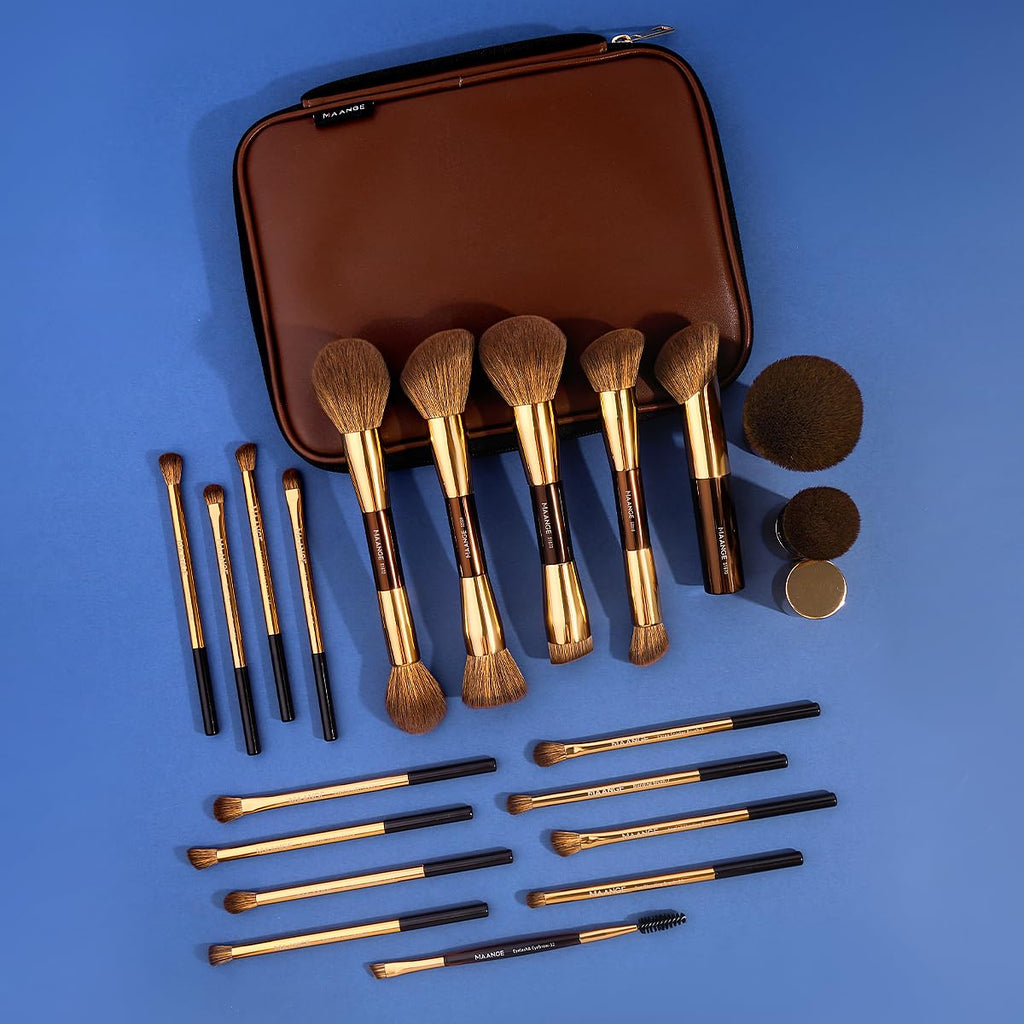 MAANGE Juego de 20 brochas de maquillaje, pinceles kabuki de doble...