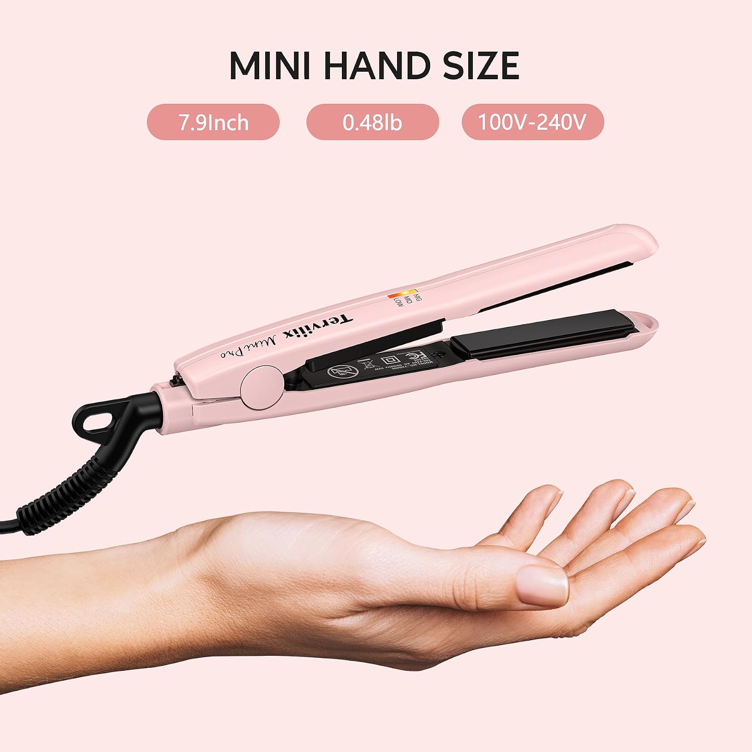 Terviiix Mini plancha plana para el cabello, temperatura ajustable,...