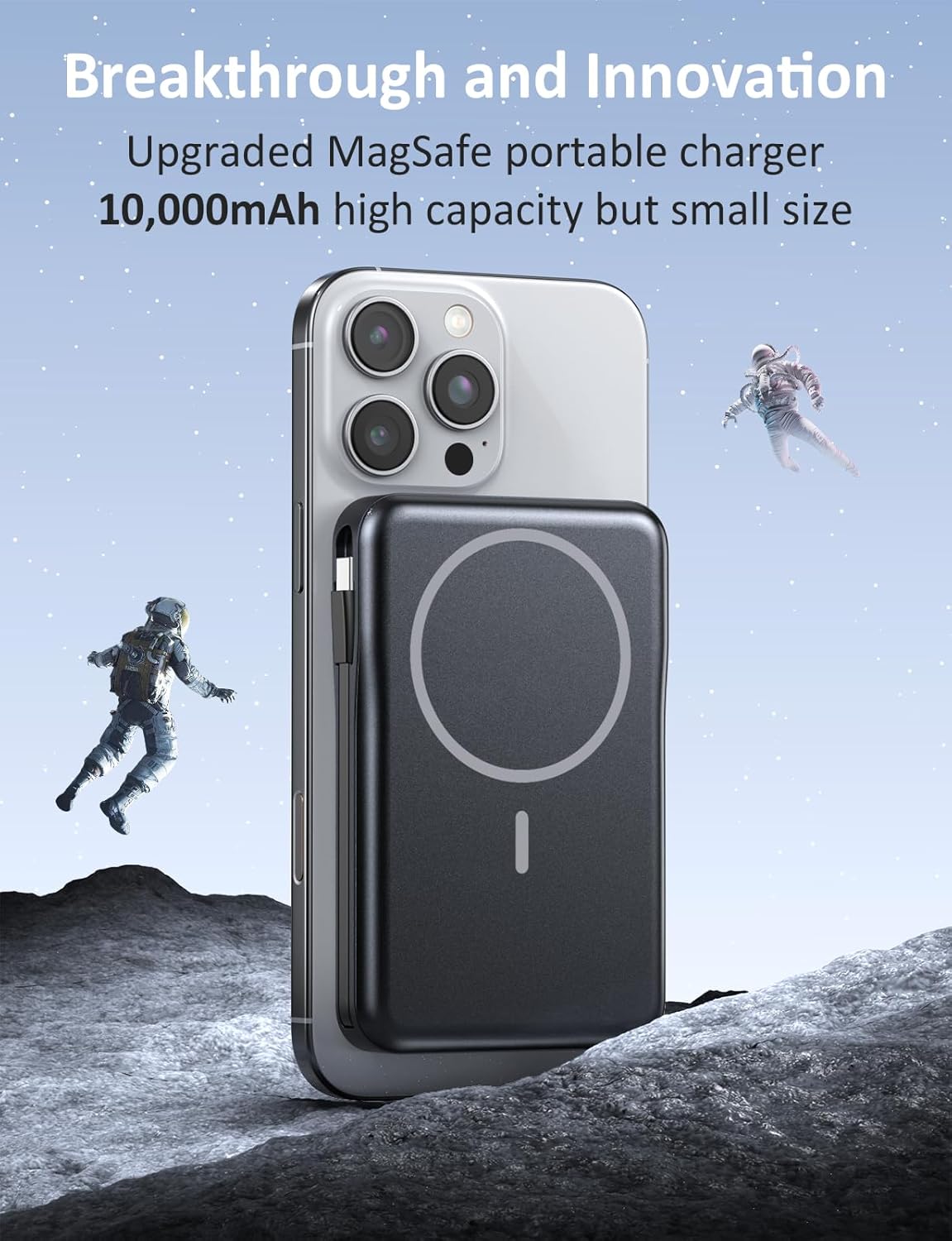 Cargador portátil magnético, banco de energía de 10000 mAh, cargado...