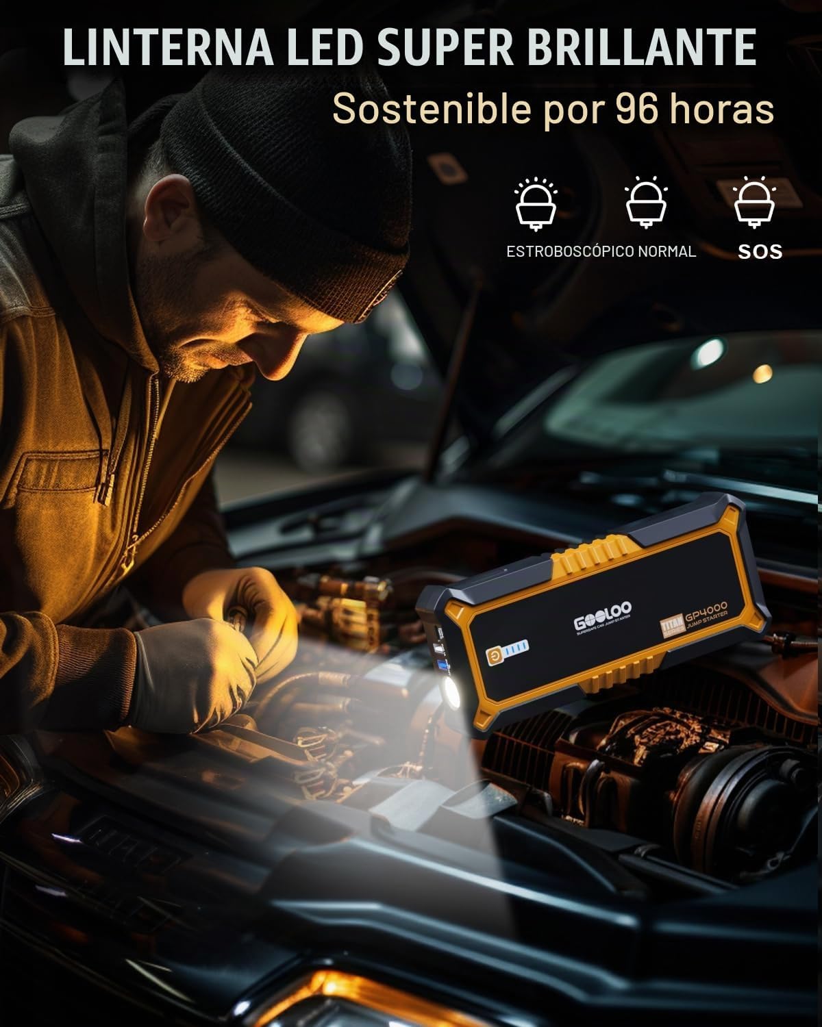 GOOLOO - Arrancador de automóvil de 12 V con corriente máxima de 40...
