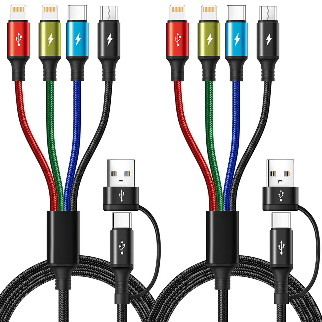 Cable de Carga Múltiple 6 en 1, Paquete de 2 Cables Cargadores Múlt...