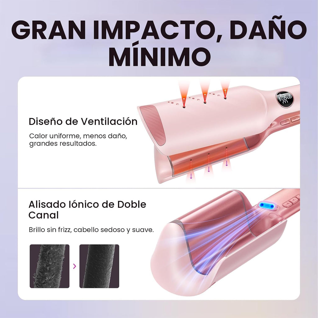 Wavytalk Power Wave - Engarzador de pelo iónico para menos daño por...