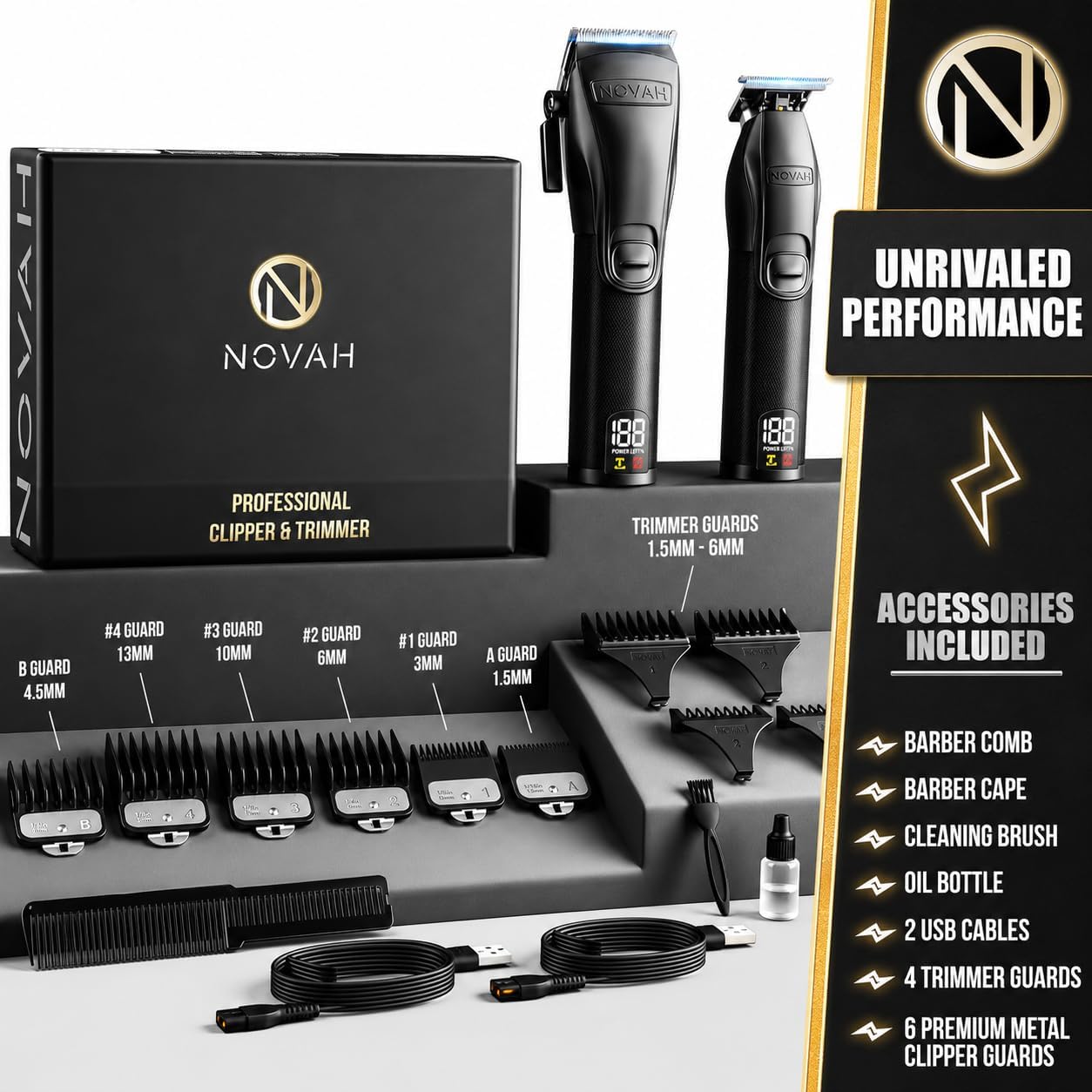 Novah® Cortadoras de Cabello Profesionales para Hombres, Cortadoras...